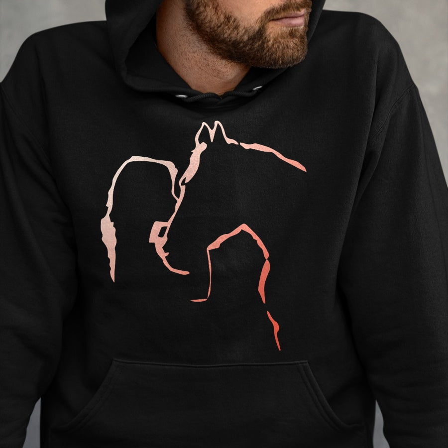 Best Horse Lover Shirt , Funny Horse UnisexT-Shirt/Hoodie/Sweatshirt HLT00 - Horse Kiss Horse Motif Girl Kisses Horse Silhouette Horse T-Shirt