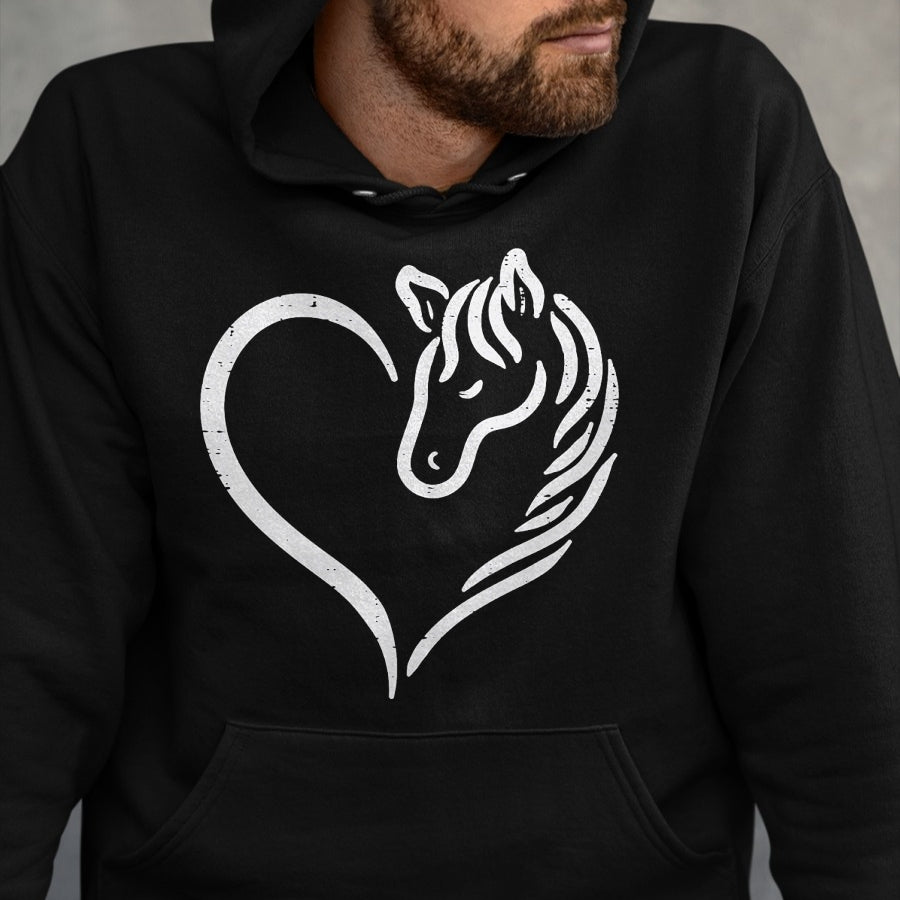 Best Horse Lover Shirt , Funny Horse UnisexT-Shirt/Hoodie/Sweatshirt HLT00 - Heart Horse Cute Love Equestrian Women Girls Kids Teens T-Shirt