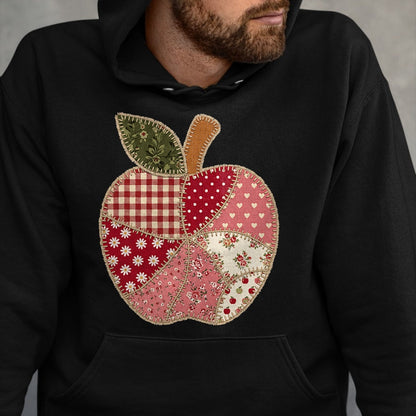Best Teacher Shirt, Funny Teacher UnisexT-Shirt/Hoodie/Sweatshirt HLT00 - Vintage Quilted Apple Cute Teacher Back to School T-Shirt