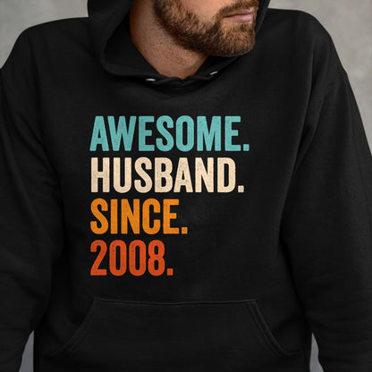Best Wife Shirt, Wife and Husband Unisex T-Shirt/Hoodie/Sweatshirt HLT00 - Awesome Husband Since 2008 16th wedding anniversary 16 years T-Shirt