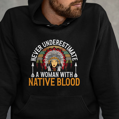 Native American T-Shirts, Vintage Native American Unisex T-Shirt/Hoodie/Sweatshirt HLT00 - Native American Heritage Indigenous Woman With Native Blood