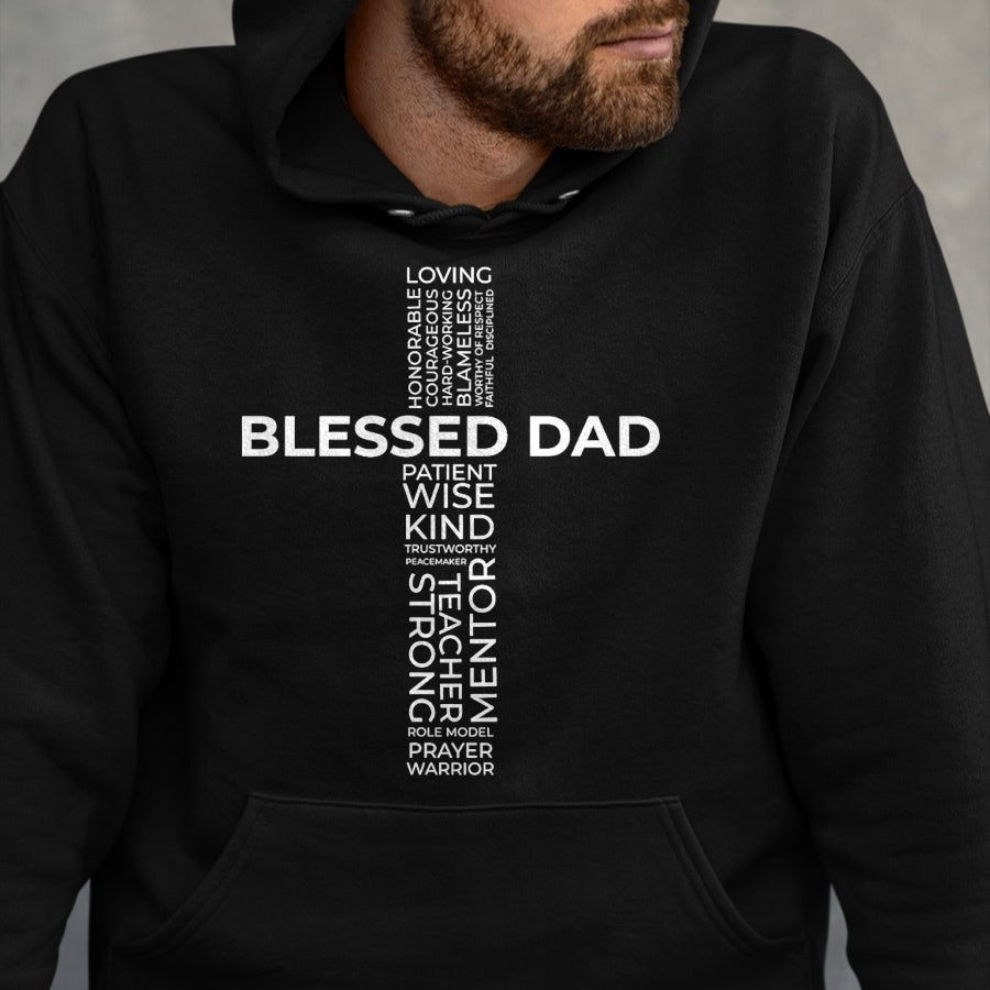 Christian Tee, Christian Faith Unisex T-Shirt/Hoodie/Sweatshirt HLT00 - Christian Blessed Dad Cross Father_s Day Shirt T-Shirt