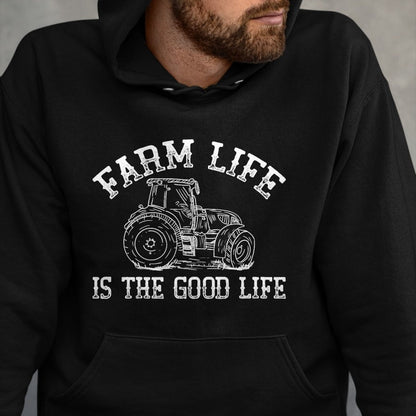 Best Farmer Life Shirt, Funny Farmer UnisexT-Shirt/Hoodie/Sweatshirt HLT00 - Farm Life is The Good Life Tractor T-Shirt