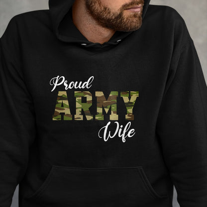 Best Wife Shirt, Wife and Husband Unisex T-Shirt/Hoodie/Sweatshirt HLT00 - Gift for wife T shirt, lucky wife   Proud Army Wife For Military Wife Of A Brave US Soldier T-Shirt