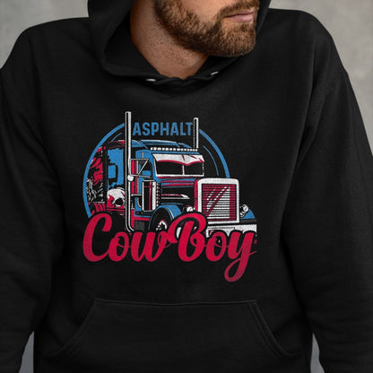 Best Truck Driver Life Shirt, Funny Trucker UnisexT-Shirt/Hoodie/Sweatshirt HLT00 - Asphalt Cowboy Cool Truck Driver Design Trucker T-Shirt, Men, Black, X-Large