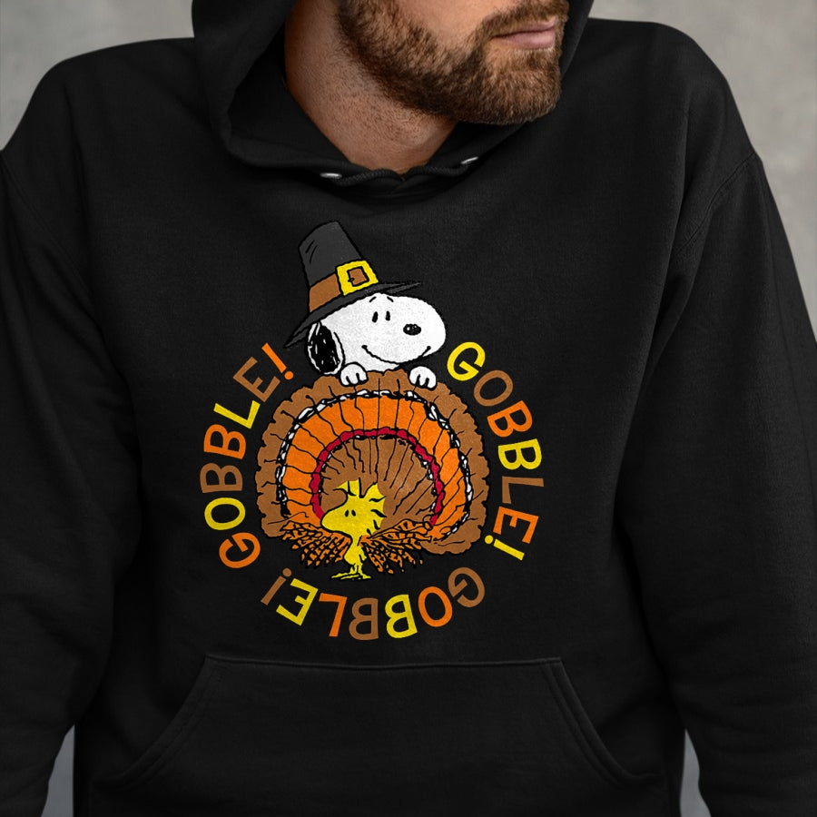 Best Thanksgiving Family Shirt , Funny Thanksgiving UnisexT-Shirt/Hoodie/Sweatshirt HLT00 - Peanuts Snoopy and Woodstock Thanksgiving Gobble T-Shirt