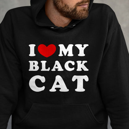 Cat Love Shirt, Funny Cat Lover Gift UnisexT-Shirt/Hoodie/Sweatshirt HLT00 - I Love My Black Cat, I Heart My Black Cat T-Shirt