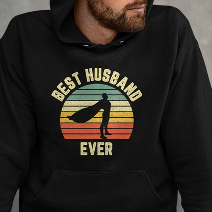 Best Wife Shirt, Wife and Husband Unisex T-Shirt/Hoodie/Sweatshirt HLT00 - Vintage Best Husband Ever Superhero Fun Retro Graphic T-Shirt