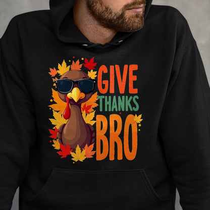 Best Thanksgiving Family Shirt , Funny Thanksgiving UnisexT-Shirt/Hoodie/Sweatshirt HLT00 - Give Thanks Bro Cute Turkey Toddler Thankful Thanksgiving T-Shirt, Men, Black, 3X-Large