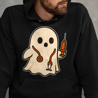 Best Doctor Shirt, Funny Doctor UnisexT-Shirt/Hoodie/Sweatshirt HLT00 - Doctor Ghost with Stethoscope T-Shirt
