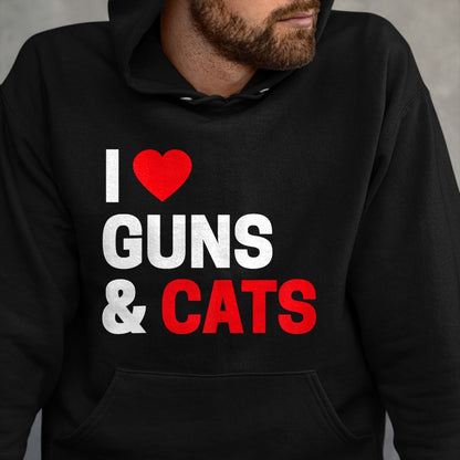 Cat Love Shirt, Funny Cat Lover Gift UnisexT-Shirt/Hoodie/Sweatshirt HLT00 - Cat Lovers Gifts for Men _ Women Funny I Love Guns _ Cats T-Shirt (1)