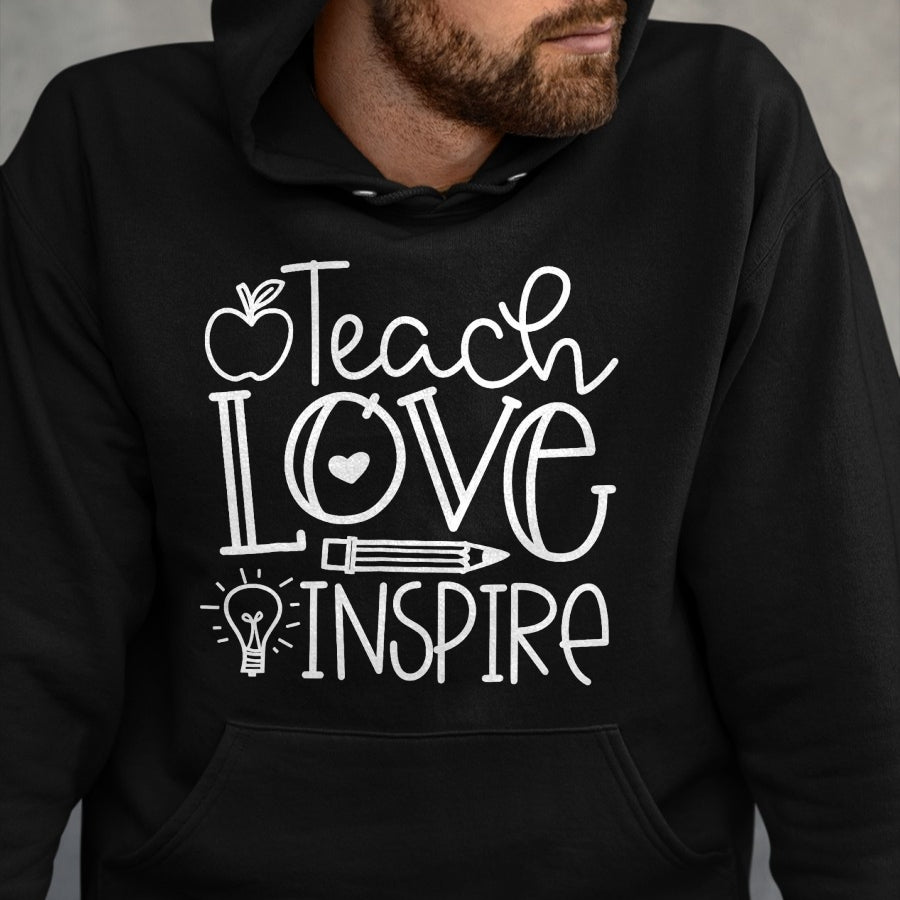 Best Teacher Shirt, Funny Teacher UnisexT-Shirt/Hoodie/Sweatshirt HLT00 - Teacher Shirts Teach Love Inspire Retro Back to School Tees T Shirts for Men and Women