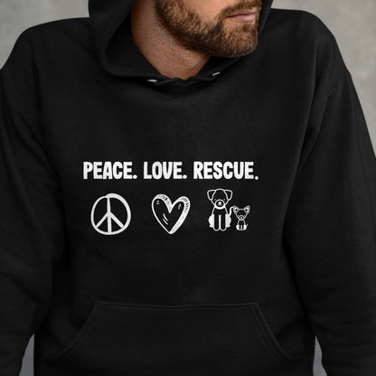 Cat Love Shirt, Funny Cat Lover Gift UnisexT-Shirt/Hoodie/Sweatshirt HLT00 - Peace Love Rescue Adoption Animal Shelter T-Shirt