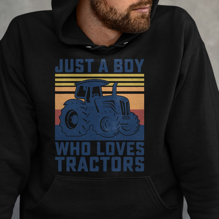 Best Farmer Life Shirt, Funny Farmer UnisexT-Shirt/Hoodie/Sweatshirt HLT00 - Kids Farm Just a Boy Who Loves Tractors, Farmers, Toddlers, Boys T-Shirt