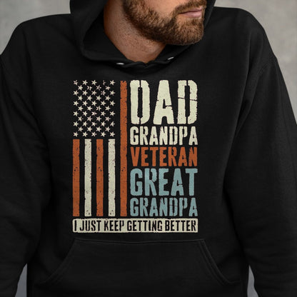 Proud Veteran Shirt, Funny Veteran UnisexT-Shirt/Hoodie/Sweatshirt HLT00 - Dad Grandpa Veteran Great Grandpa T-Shirt, Men, Black, 3X-Large