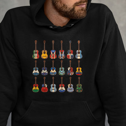 Guitar Lover Shirt, Funny Guitar UnisexT-Shirt/Hoodie/Sweatshirt HLT00 - Hispanic Heritage Month Guitar Flags for Latin American T-Shirt