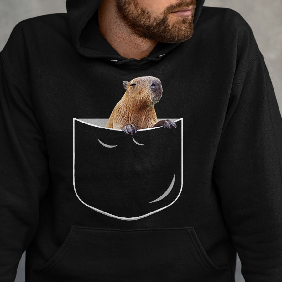 Cute Capybara Shirt, Funny Capybara Unisex T-Shirt/Hoodie/Sweatshirt HLT00 - Pocket Capybara Funny Capybara in Pocket Gift T-Shirt
