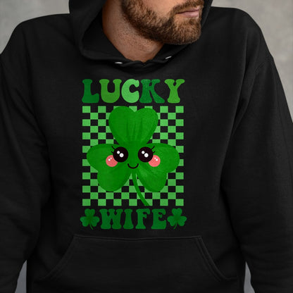 Best Wife Shirt, Wife and Husband Unisex T-Shirt/Hoodie/Sweatshirt HLT00 - Gift for wife T shirt, lucky wife   Womens Lucky Wife Rainbow St Patricks Day Lucky Wife Premium T-S
