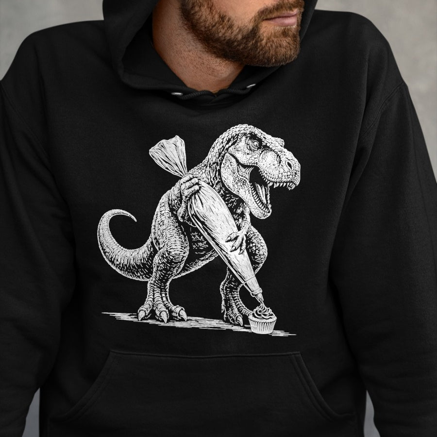 Best Dinosaur Lover Shirt, Funny Dinosaur UnisexT-Shirt/Hoodie/Sweatshirt HLT00 - T-Rex Baking Cupcake Dinosaur Pastry Chef Cook T-Shirt