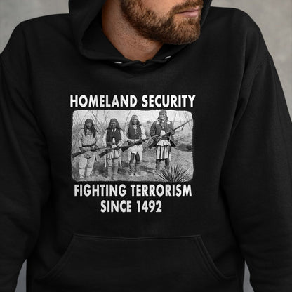 Native American T-Shirts, Vintage Native American Unisex T-Shirt/Hoodie/Sweatshirt HLT00 - Homeland Security Fighting Terrorism Since 1492 Native