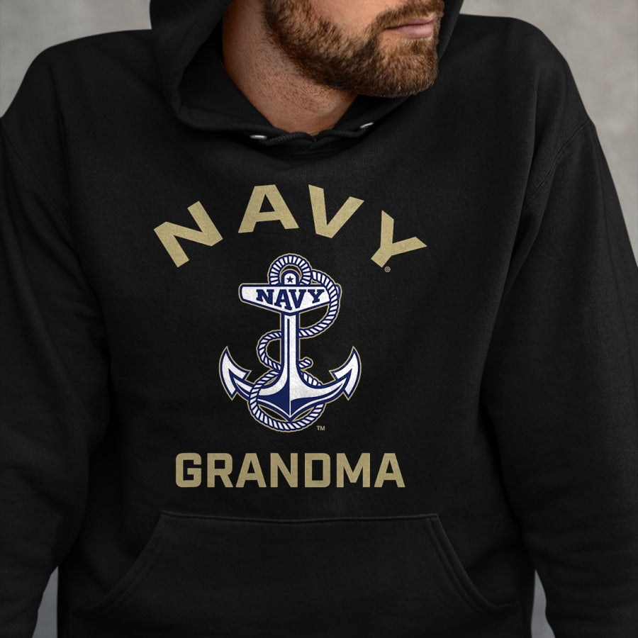 Best Grandma Shirt, Proud Grandma Unisex T-Shirt/Hoodie/Sweatshirt HLT00 - US Naval Academy Navy Midshipmen Arched Grandma T-Shirt