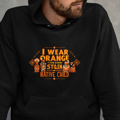 Native American T-Shirts, Vintage Native American Unisex T-Shirt/Hoodie/Sweatshirt HLT00 - I Wear Orange For Every American Native Child Indian