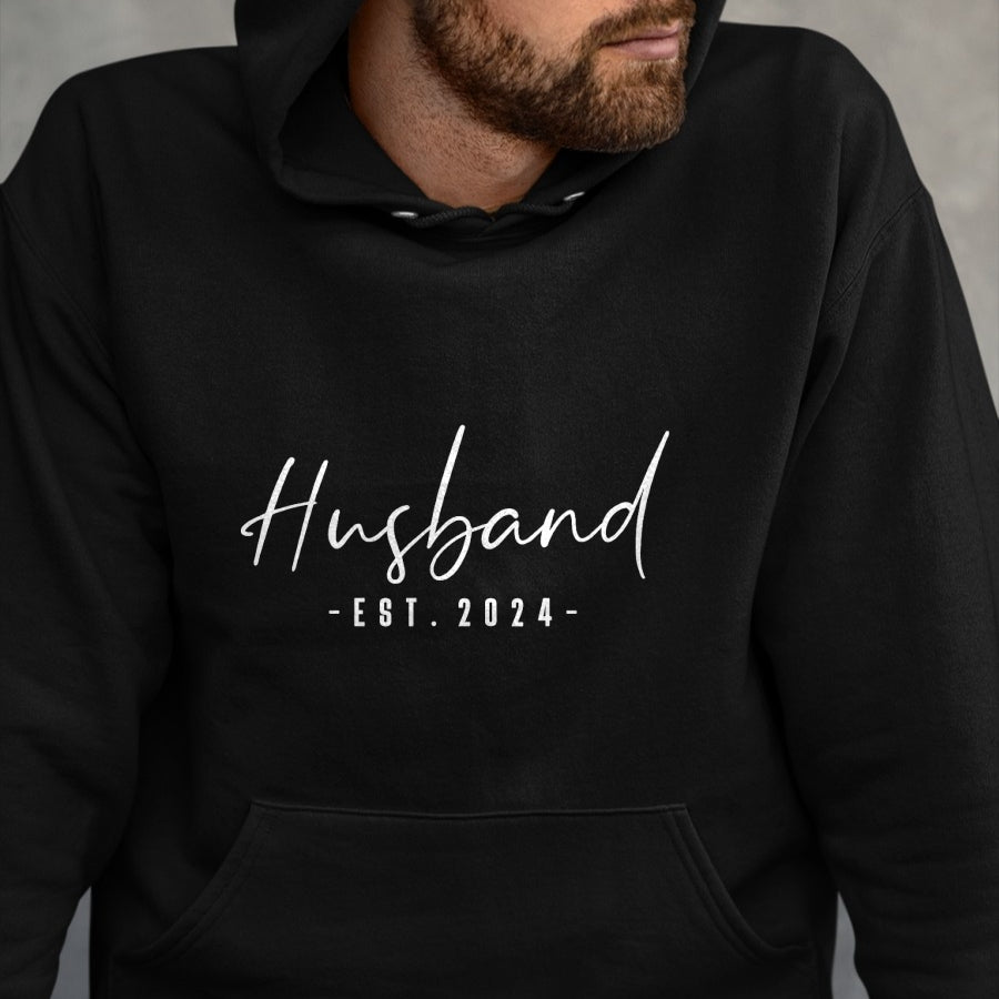 Best Wife Shirt, Wife and Husband Unisex T-Shirt/Hoodie/Sweatshirt HLT00 - Husband Est 2024 Just Married Honeymoon Hubby Wedding Couple T-Shirt (1)