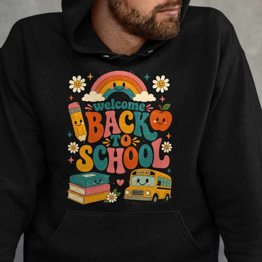 Best Student Shirt, Funny Back To School UnisexT-Shirt/Hoodie/Sweatshirt HLT00 - Welcome Back to School Rainbow Teacher Apparel First Day T-Shirt
