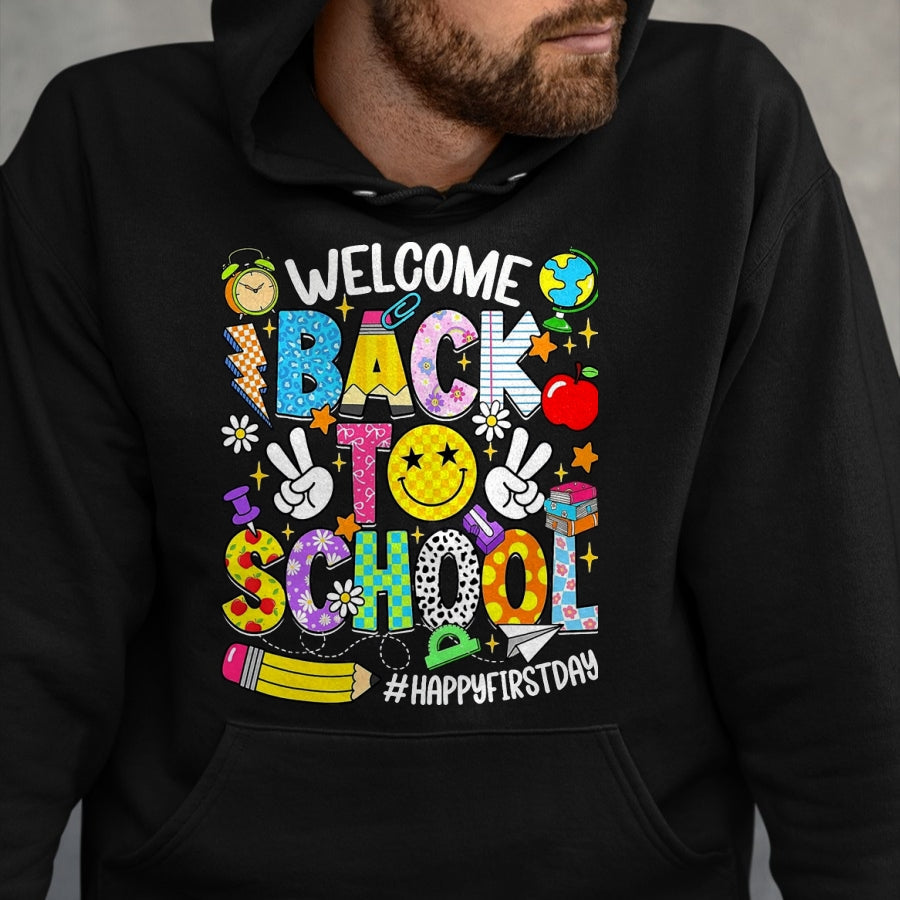 Best Student Shirt, Funny Back To School UnisexT-Shirt/Hoodie/Sweatshirt HLT00 - Welcome Back to School Happy First Day of School Teacher Kid T-Shirt, Men, Black, 3X-Large (1)