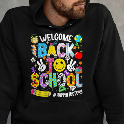 Best Student Shirt, Funny Back To School UnisexT-Shirt/Hoodie/Sweatshirt HLT00 - Welcome Back to School Happy First Day of School Teacher Kid T-Shirt, Men, Black, 3X-Large (1)