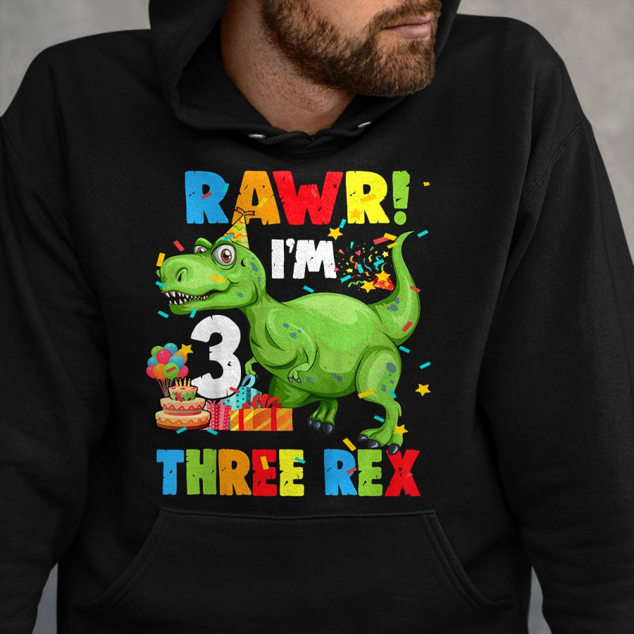 Best Dinosaur Lover Shirt, Funny Dinosaur UnisexT-Shirt/Hoodie/Sweatshirt HLT00 - Three Rex Birthday Party Outfit Dinosaur 3 Year Old Boy Tee T-Shirt