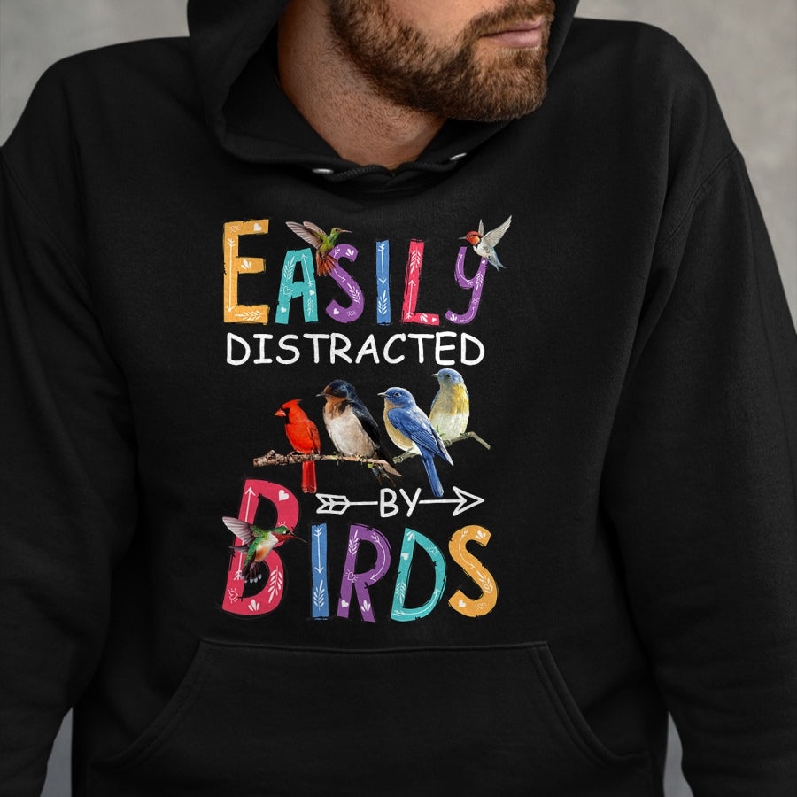 Best Thanksgiving Family Shirt , Funny Thanksgiving UnisexT-Shirt/Hoodie/Sweatshirt HLT00 - Easily Distracted by Birds Funny Bird T-Shirt Small