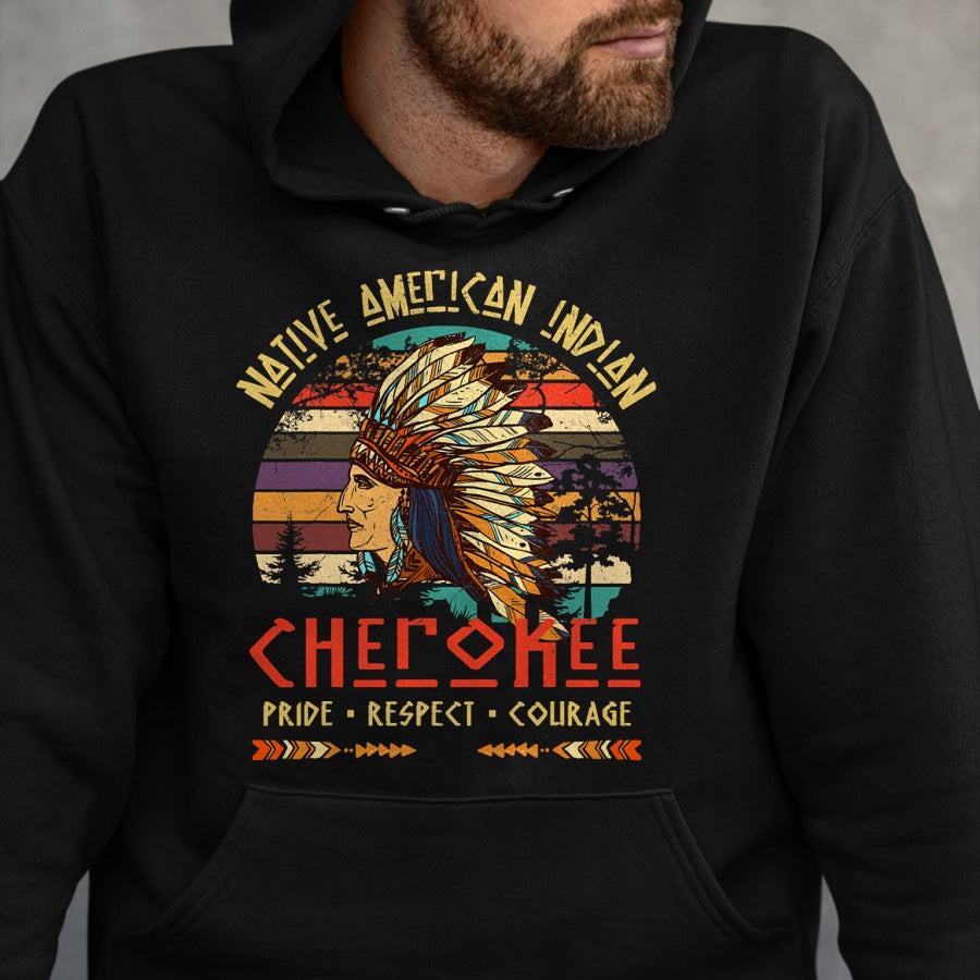 Native American T-Shirts, Vintage Native American Unisex T-Shirt/Hoodie/Sweatshirt HLT00 - Cherokee Native American Indian Pride Indigenous Tribe