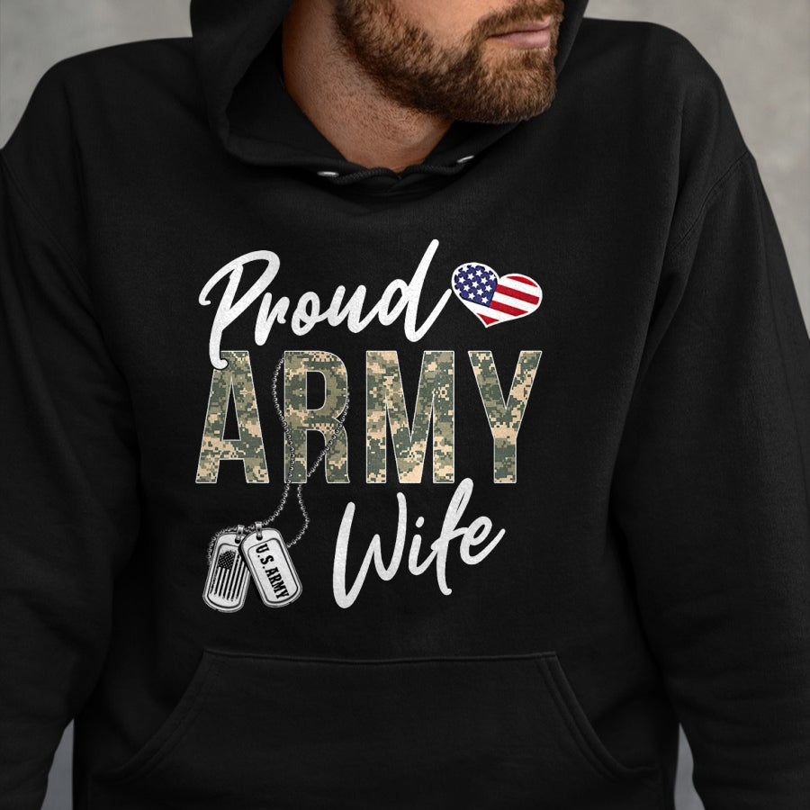 Best Wife Shirt, Wife and Husband Unisex T-Shirt/Hoodie/Sweatshirt HLT00 - Gift for wife T shirt, lucky wife   Proud Army Wife Army Graduation Wife US Army Wife Gifts T-Shirt