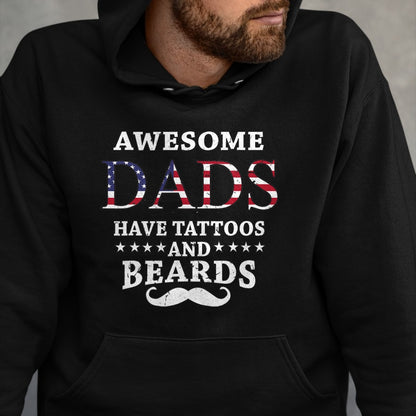 Best Wife Shirt, Wife and Husband Unisex T-Shirt/Hoodie/Sweatshirt HLT00 - Mens Awesome Dads Have Tattoos And Beards Gift Dads Bearded Guys T-Shirt
