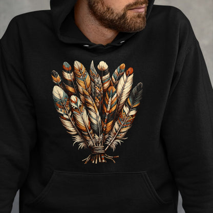Native American T-Shirts, Vintage Native American Unisex T-Shirt/Hoodie/Sweatshirt HLT00 - Southwest Native American Indian Tribal Feather