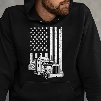 Best Truck Driver Life Shirt, Funny Trucker UnisexT-Shirt/Hoodie/Sweatshirt HLT00 - Cool Trucker For Men Dad Semi Truck Driver US Flag Trucking T-Shirt