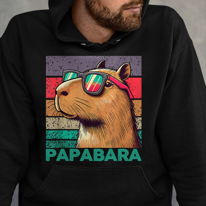 Cute Capybara Shirt, Funny Capybara Unisex T-Shirt/Hoodie/Sweatshirt HLT00 - Papabara Father_s Day Best Dad Capybara T-Shirt