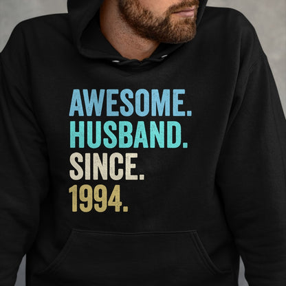 Best Wife Shirt, Wife and Husband Unisex T-Shirt/Hoodie/Sweatshirt HLT00 - Awesome Husband Since 1994 30th wedding anniversary 30 years T-Shirt