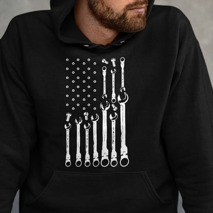 Best Mechanic Life Shirt, Funny Mechanic UnisexT-Shirt/Hoodie/Sweatshirt HLT00 - Mechanic Flag American Patriotic Flag Car Mechanic USA Flag T-Shirt
