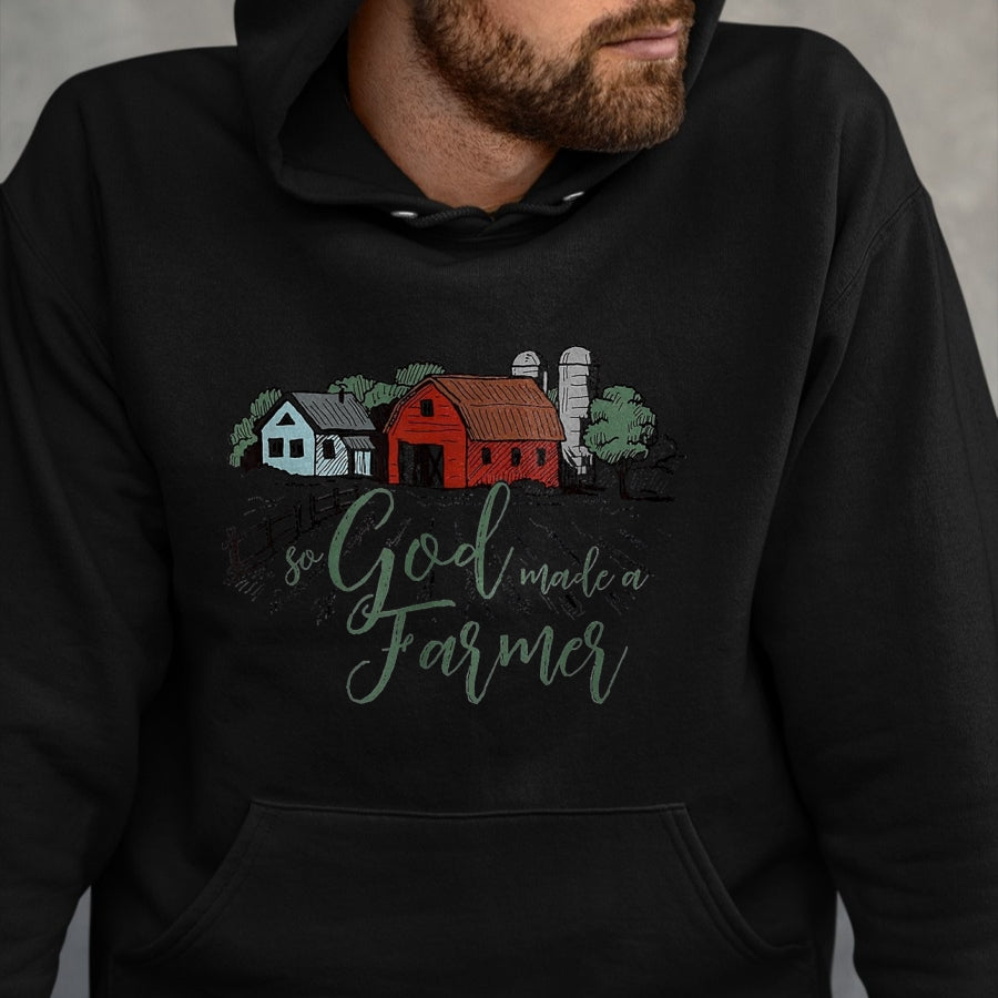Best Farmer Life Shirt, Funny Farmer UnisexT-Shirt/Hoodie/Sweatshirt HLT00 - So God Made a Farmer tee T-Shirt, Women, Heather Blue, Medium