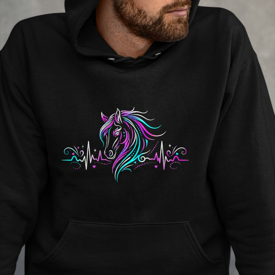 Best Horse Lover Shirt , Funny Horse UnisexT-Shirt/Hoodie/Sweatshirt HLT00 - Horse Head with Heartbeat Line Art T-Shirt
