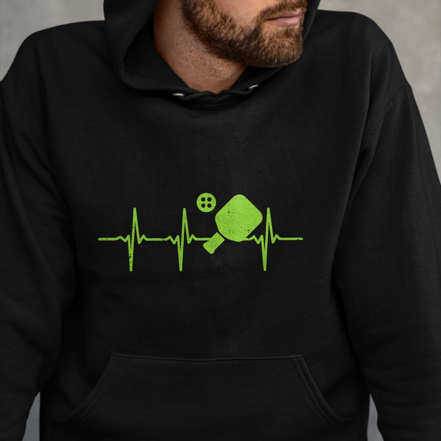 Funny Pickleball Shirt, Pickleball Lover Unisex T-Shirt/Hoodie/Sweatshirt HLT00 - Pickleball Heartbeat Funny Pickle Ball Sports Men Women Kids T-Shirt