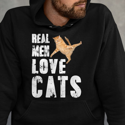 Cat Love Shirt, Funny Cat Lover Gift UnisexT-Shirt/Hoodie/Sweatshirt HLT00 - Real Men Love Cats T Shirt Funny Cat Love Cute T-Shirt, Men, Black, 3X-Large