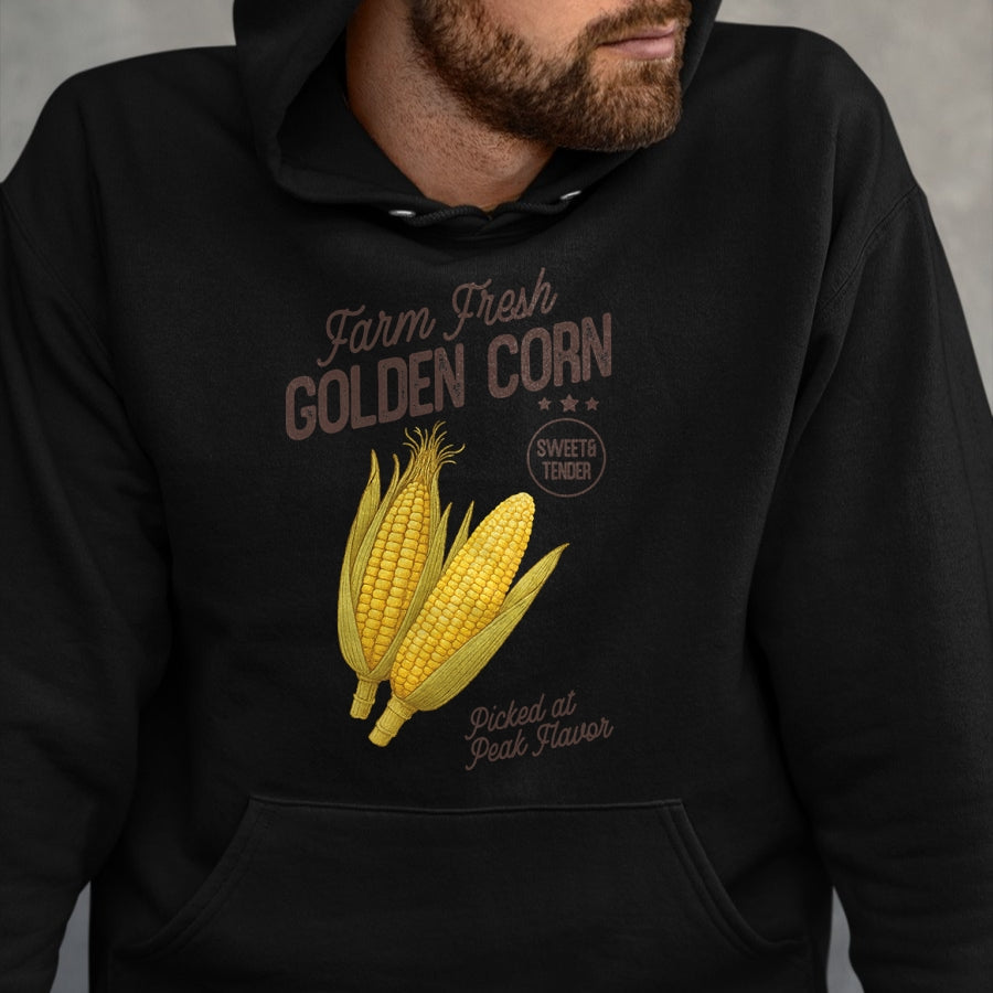 Best Farmer Life Shirt, Funny Farmer UnisexT-Shirt/Hoodie/Sweatshirt HLT00 - Farm Fresh Golden Corn Retro Sweet Vegetable Farmers Market T-Shirt