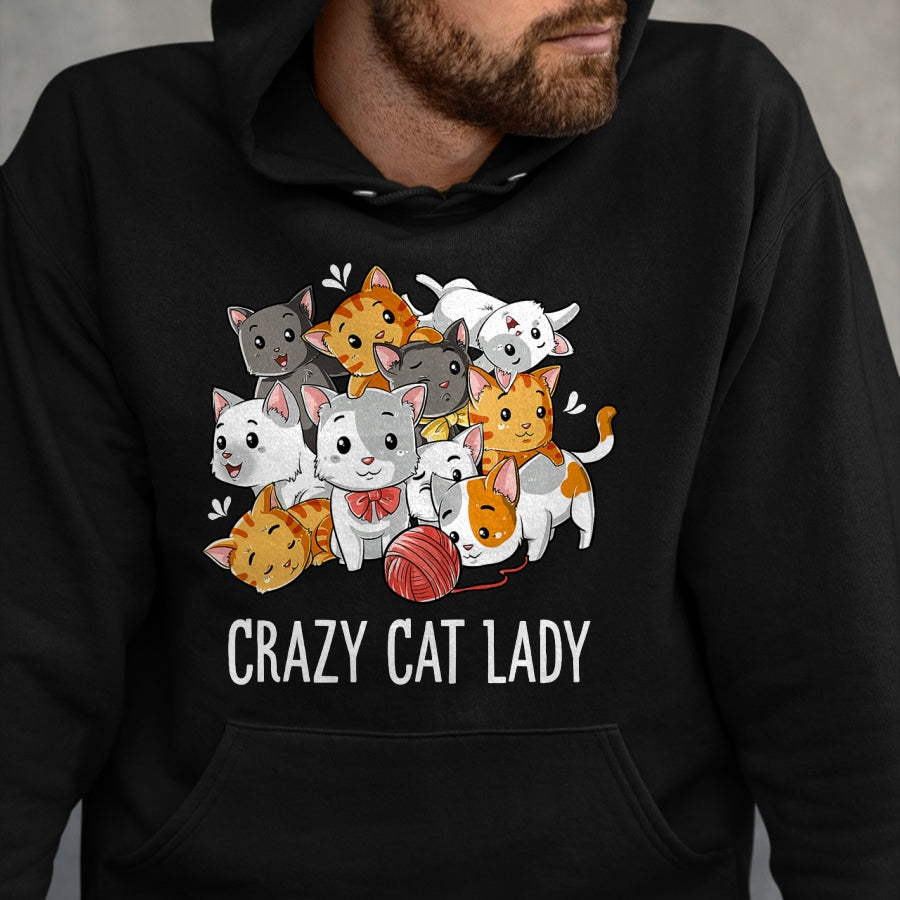 Cat Love Shirt, Funny Cat Lover Gift UnisexT-Shirt/Hoodie/Sweatshirt HLT00 - Crazy Cat Lady Funny Girls Women Kitty Kitten Animal Lover T-Shirt Small