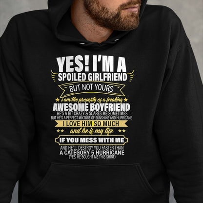 Best Wife Shirt, Wife and Husband Unisex T-Shirt/Hoodie/Sweatshirt HLT00 - Yes ! I'm A Spoiled girlfriend But Not Yours gift for him T-Shirt
