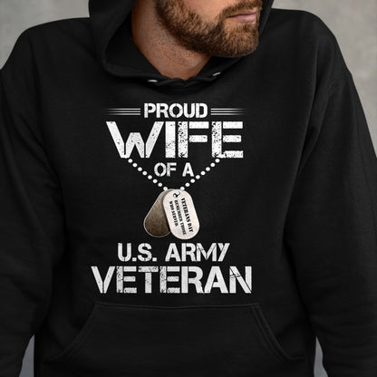 Best Wife Shirt, Wife and Husband Unisex T-Shirt/Hoodie/Sweatshirt HLT00 - Gift for wife T shirt, lucky wife   Proud Wife Of A U.S. Army Veteran, Veterans Day Gift
