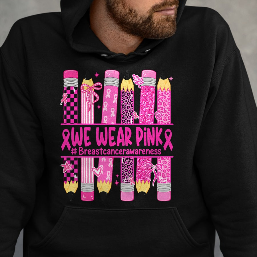 Best Teacher Shirt, Funny Teacher UnisexT-Shirt/Hoodie/Sweatshirt HLT00 - in October We Wear Pink Breast Cancer Awareness Teacher Kids T-Shirt