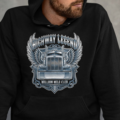 Best Truck Driver Life Shirt, Funny Trucker UnisexT-Shirt/Hoodie/Sweatshirt HLT00 - Million Mile Club Highway Legend Semi Truck Driver Trucker T-Shirt